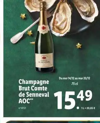 Lidl Champagne brut comte de senneval aoc offre