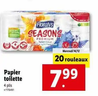 Lidl Papier toilette floralys offre
