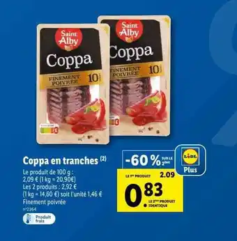 Lidl Coppa en tranches saint alby offre