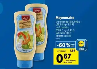 Lidl Mayonnaise kania offre