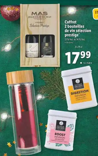 Lidl Coffret 2 bouteilles de vin sélection prestige offre