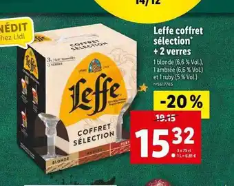 Lidl Leffe coffret sélection + 2 verres offre