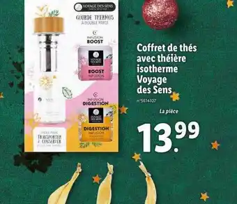 Lidl Coffret de thé avec théière isotherme voyage des sens offre