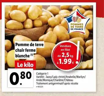 Lidl Pomme de terre chair ferme blanche offre