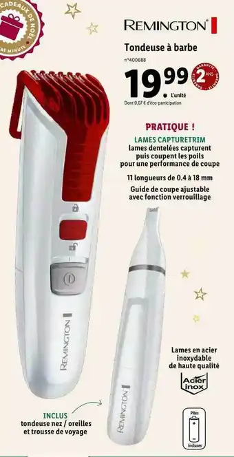 Lidl Tondeuse à barbe remington offre