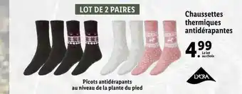 Lidl Chaussettes thermiques antidérapantes offre