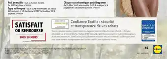 Lidl Pull en maille, jupe mi-longue, chaussettes thermiques antidérapantes offre
