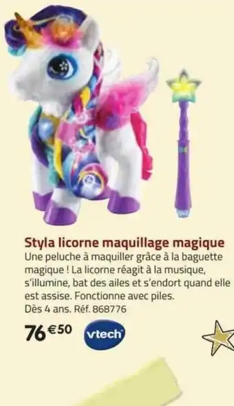 La Grande Récré Styla licorne maquillage magique vtech offre