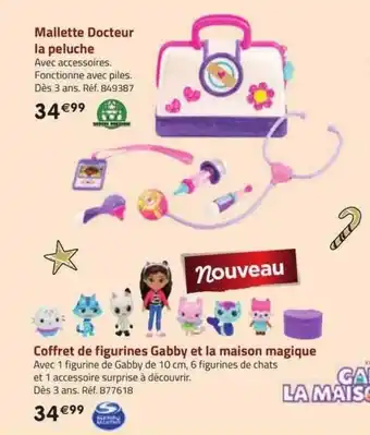 La Grande Récré Mallette docteur la peluche, coffret de figurines gabby et la maison magique spin master offre