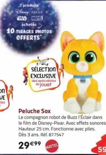 La Grande Récré Peluche sox mattel offre