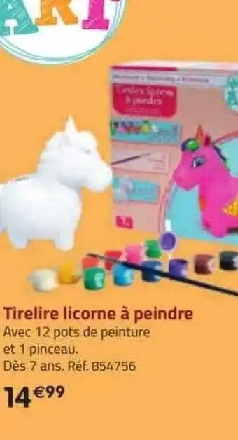 La Grande Récré Tirelire licorne à peindre offre