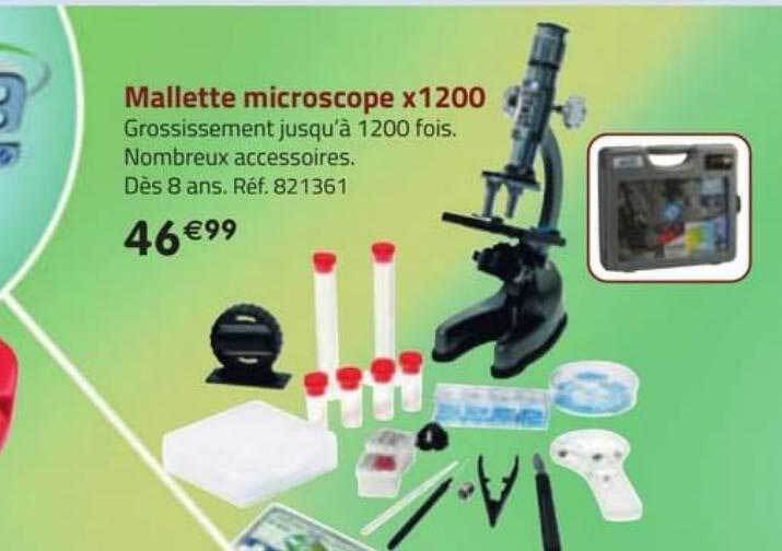 Promo Mallette microscope x1200 chez La Grande Récré