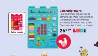 Calendrier mural ludi