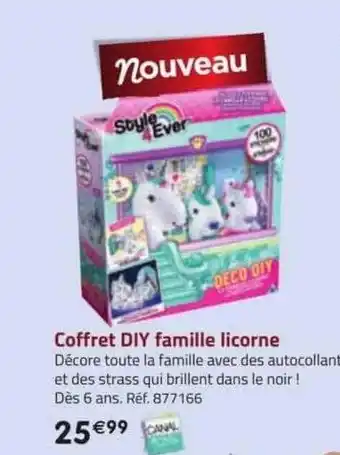 La Grande Récré Coffret diy famille licorne offre