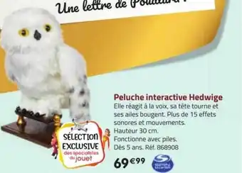 La Grande Récré Peluche interactive hedwige spin master offre