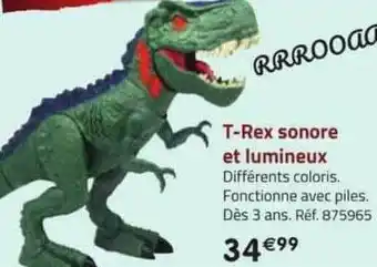 La Grande Récré T-rex sonore et lumineux offre