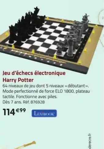 La Grande Récré Jeu d'échecs électronique harry potter lexibook offre