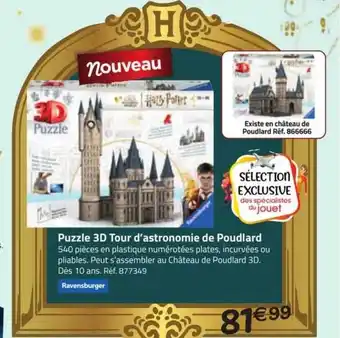 La Grande Récré Puzzle 3d tour d'astronomie de poudlard ravensburger offre