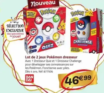 La Grande Récré Lot de 2 jeux pokémon dresseur bandai offre