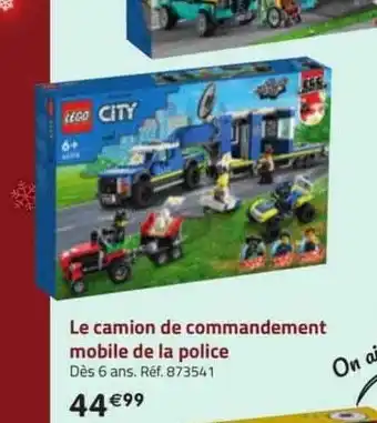 La Grande Récré Le camion de commandement mobile de la police lego city offre