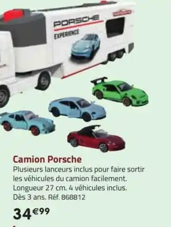 La Grande Récré Camion porsche offre