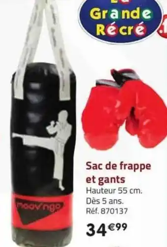 La Grande Récré Sac de frappe et gants moov'ngo offre