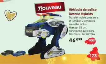 Véhicule de police rescue hybrids dickie