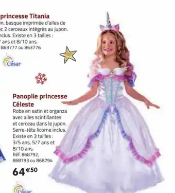 Princesse titania, panoplie princesse céleste