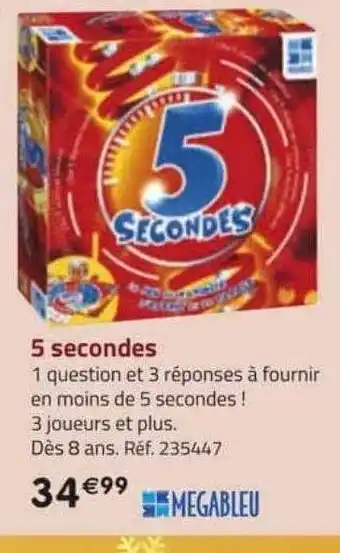 La Grande Récré 5 secondes megableu offre