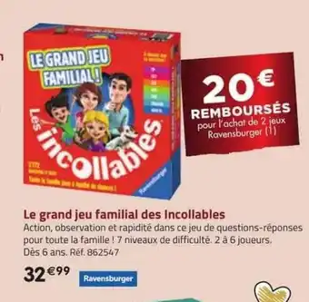 La Grande Récré Le grand jeu familial des incollables ravensburger offre