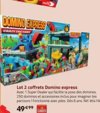 Lot 2 coffrets domino express goliath