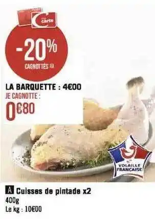 Géant Casino Cuisses de pintade x2 offre