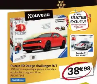 La Grande Récré Puzzle 3d dodge challenger r-t ravensburger offre