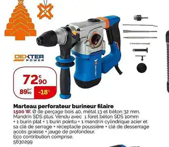 Marteau perforateur burineur filaire dexter power