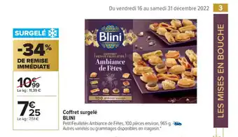Carrefour Coffret surgelé BLINI offre