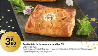 Feuilleté de ris de veau aux morilles