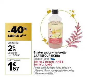 Carrefour Shaker sauce vinaigrette CARREFOUR EXTRA offre
