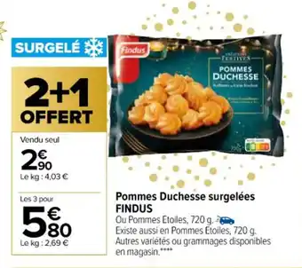 Carrefour Pommes duchesse surgelées FINDUS offre