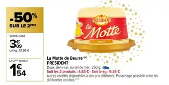 Carrefour La motte de beurre PRESIDENT offre
