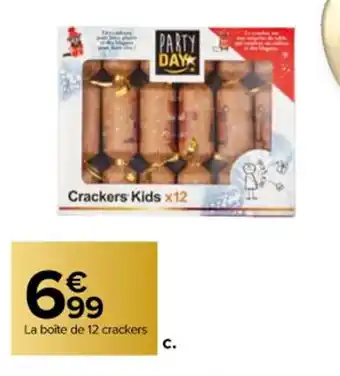 Carrefour Boîte de 12 crackers de noël offre