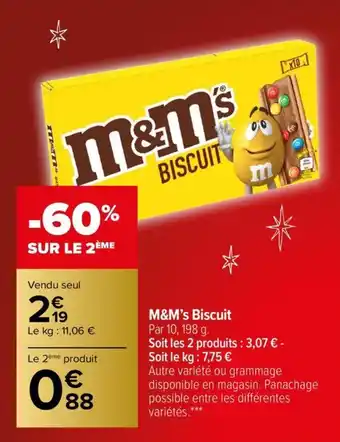 Carrefour M&M's biscuit offre
