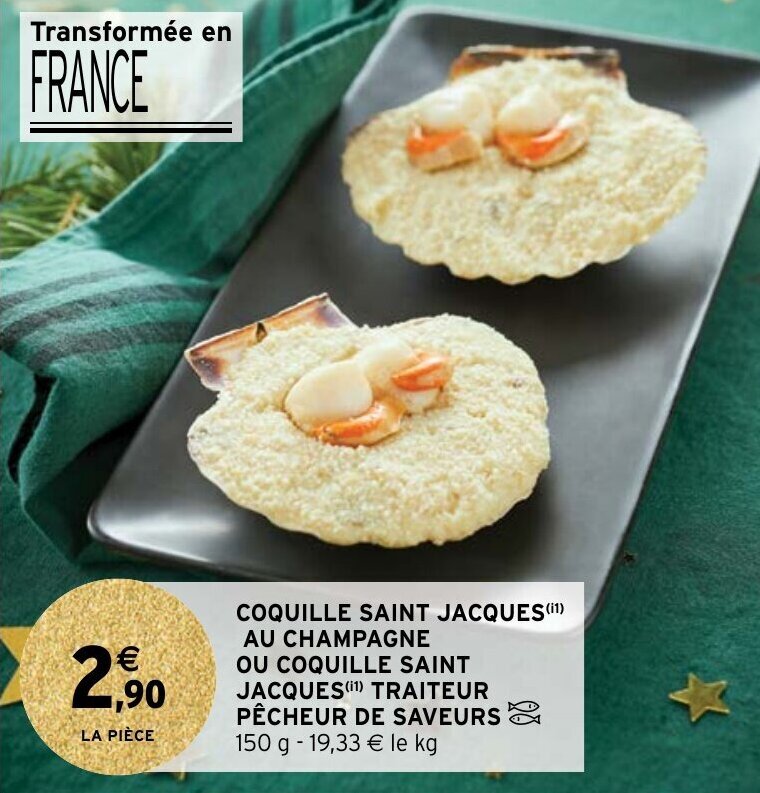 Promo Coquille saint jacques au champagne ou coquille saint jacques
