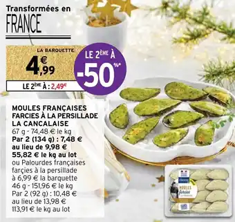 Intermarché Moules françaises farcies à la persillade la cancalaise offre