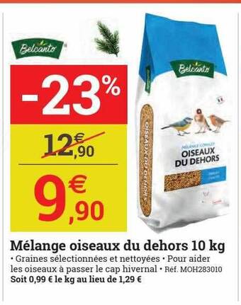 Espace emeraude Mélange oiseaux du dehors offre