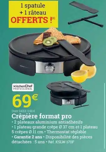 Espace emeraude Kitchenchef crêpière format pro offre