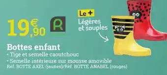 Espace emeraude Bottes enfant offre
