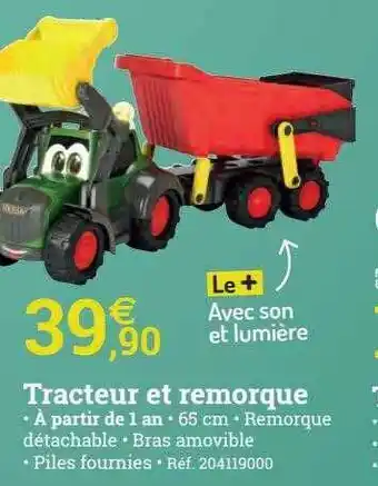 Espace emeraude Tracteur et remorque offre