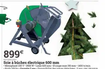 Espace emeraude Scie à bûches électrique 600 mm offre