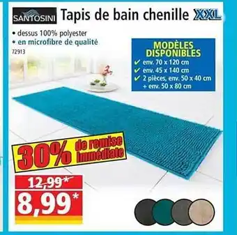 Norma Tapis de bain chenille xxl santosini offre