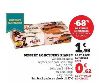 Dessert l'onctueux rians